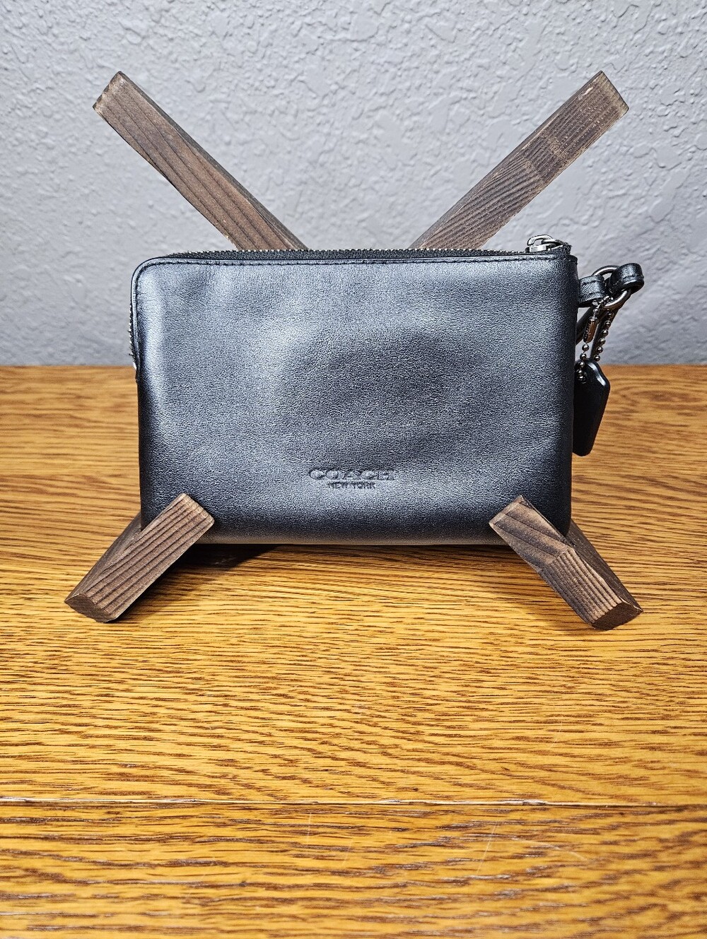 Coach X Pacman Corner Zip Leather Wristlet - Picture 4 of 10
